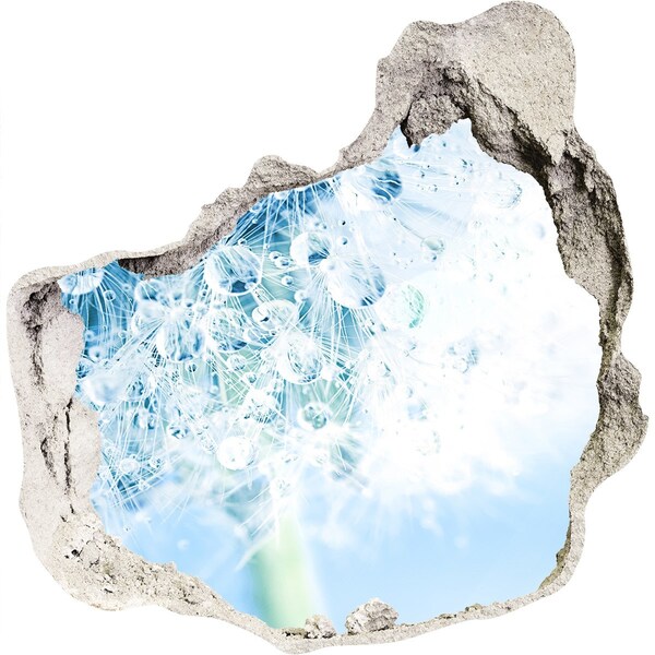 Samolepiaca diera múr 3D Púpavy v modrom