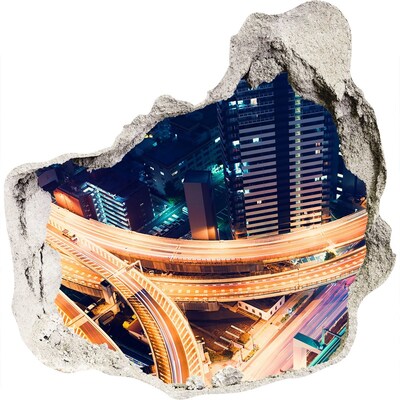 Fototapeta diera na stenu Pohľad na mesto v noci