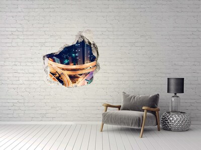 Fototapeta diera na stenu Pohľad na mesto v noci