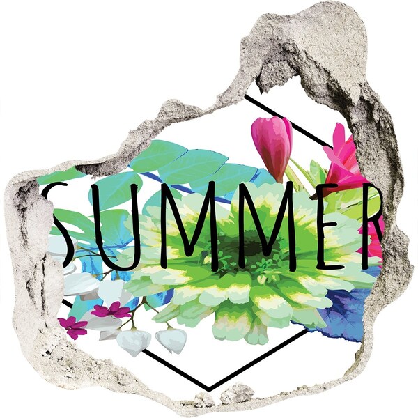 3D diera nálepka Letná kvetinová explózia