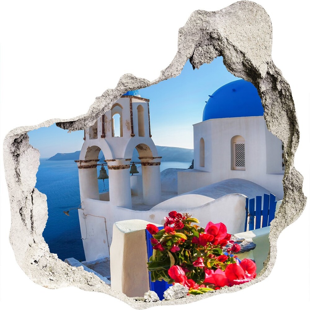 Fototapeta diera na stenu Santorini, grécko
