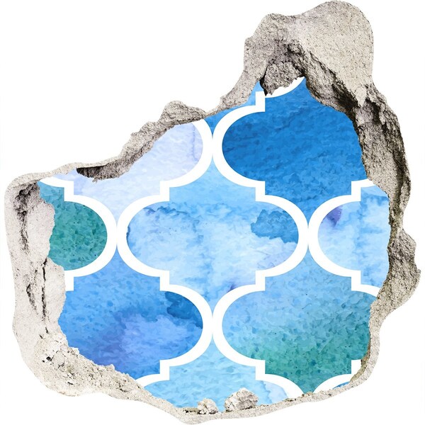 Nálepka 3D diera na stenu Morská mozaika v otvore v stene