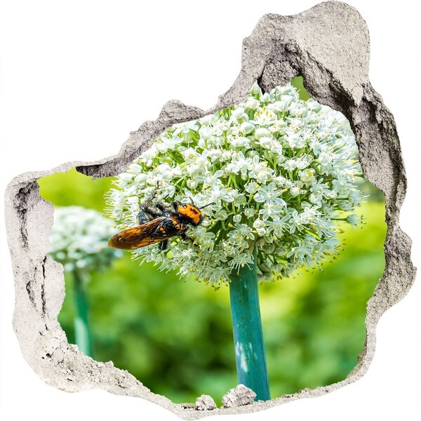 Nálepka fototapeta 3D výhľad Kvetinová lúka so včelou