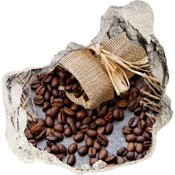 Diera 3D fototapety nálepka Káva v zničenej stene