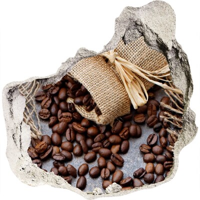 Diera 3D fototapety nálepka Káva v zničenej stene