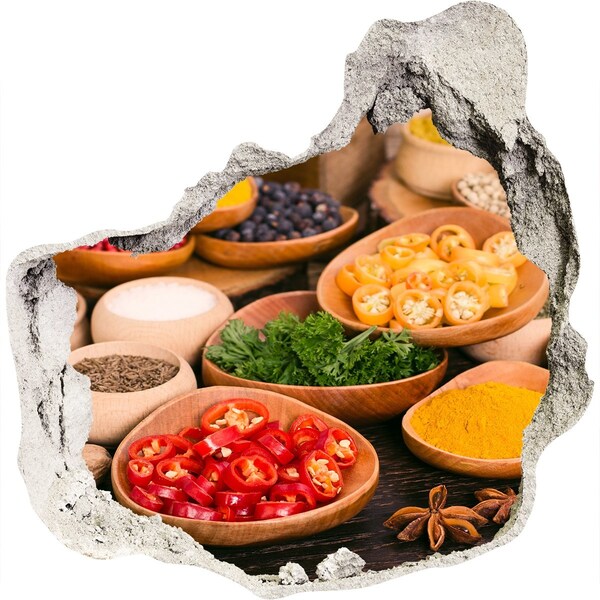 Samolepiaca diera na stenu Kuchyňa plná korenín