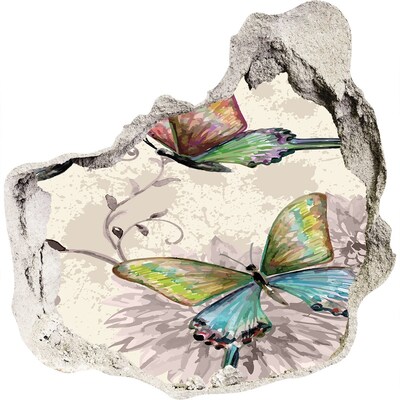 Diera 3D fototapety nálepka Motýle a kvety