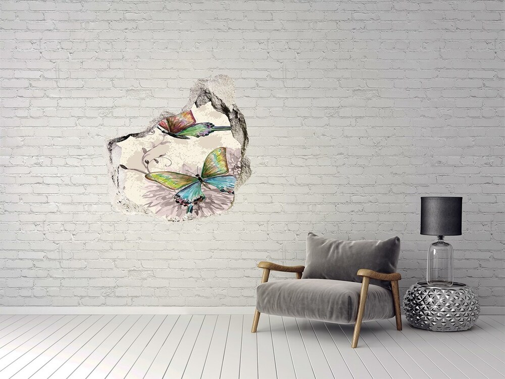 Diera 3D fototapety nálepka Motýle a kvety