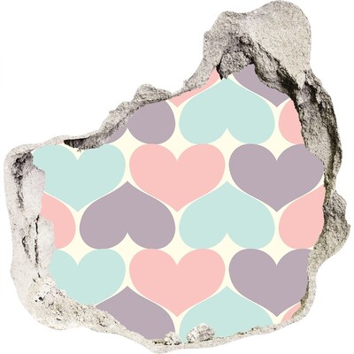 Diera 3D v stene na stenu Srdce v betóne