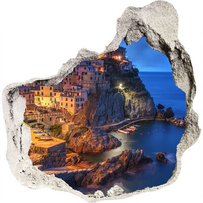 Díra 3D ve zdi nálepka Manarola taliansko