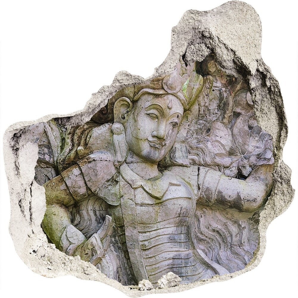 Nálepka 3D diera na stenu Stone carving