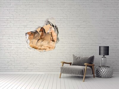 Nálepka 3D diera samolepiaca Cválajúce kone vo voľnej prírode