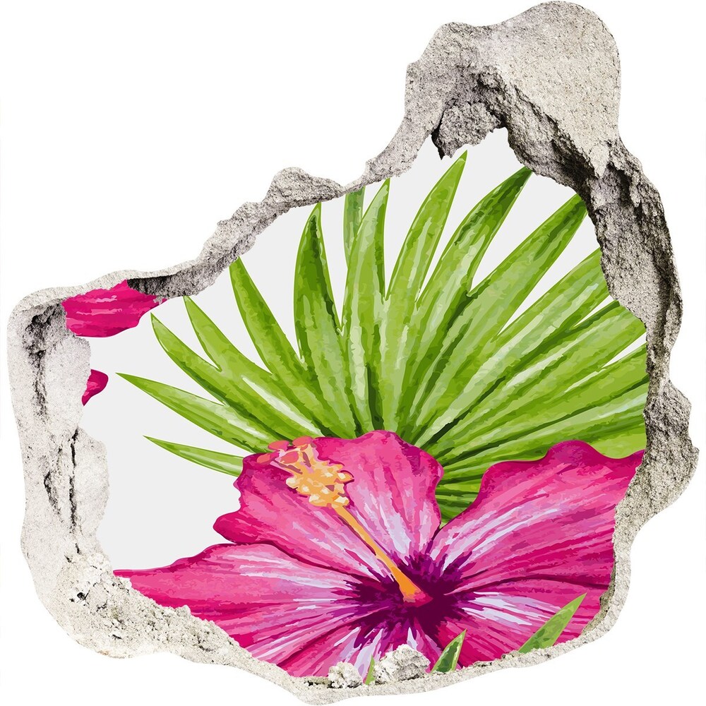 Nálepka 3D diera Havajské kvety