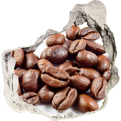 Samolepiaca diera nálepka betón Káva v zničenej stene