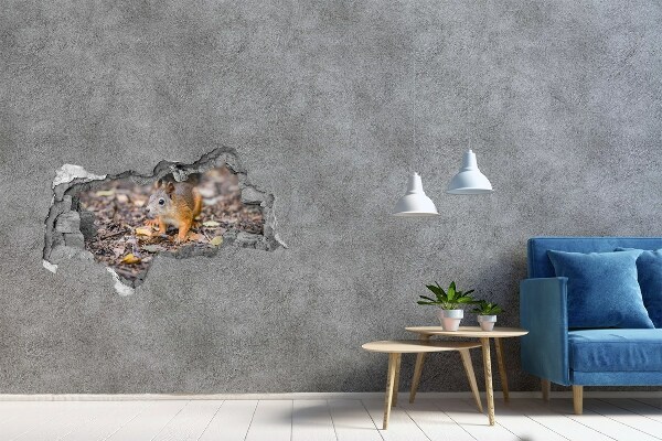 Samolepiaca diera na stenu Veverička v lese