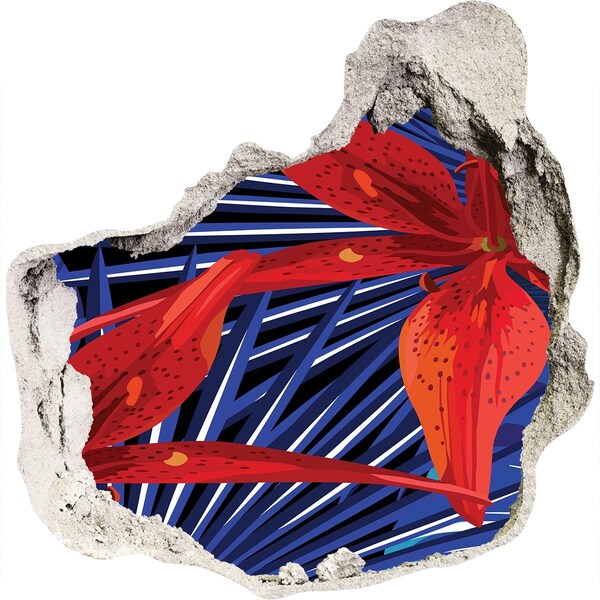 Nálepka fototapeta 3D výhľad betón Kvetinový záblesk farieb