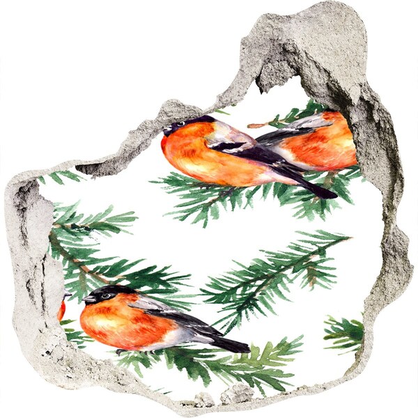 Samolepiaca diera na stenu Vtáky na zelenom pozadí