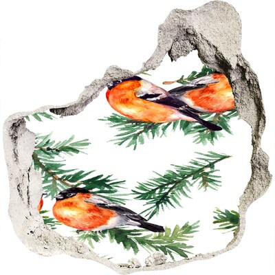 Samolepiaca diera na stenu Vtáky na zelenom pozadí