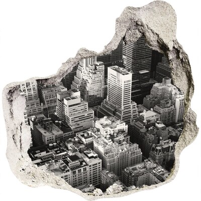 Fototapeta diera na stenu 3D Pohľad na mestskú džungľu