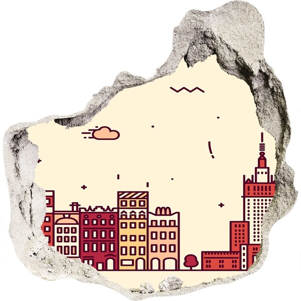 Diera 3D fototapety nálepka Mesto za múrom