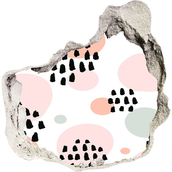 Nálepka 3D diera na stenu Diera v stene s farebnými škvrnami