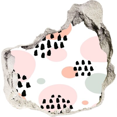 Nálepka 3D diera na stenu Diera v stene s farebnými škvrnami