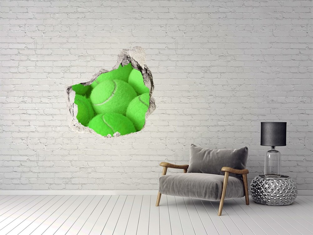 Nálepka 3D diera na stenu Tenisové loptičky