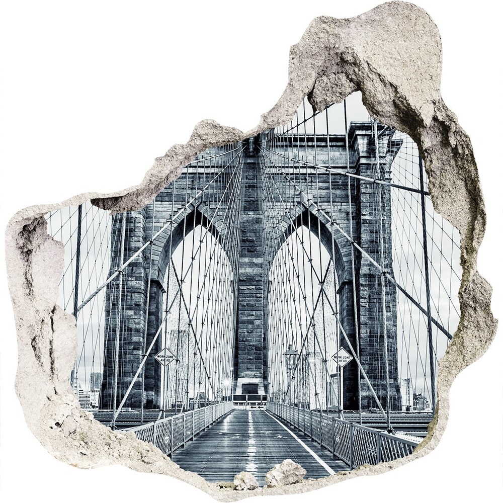 Diera 3D v stene na stenu Brooklyn bridge