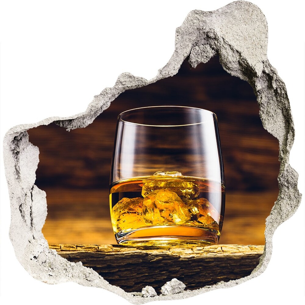 Nálepka diera na stenu Bourbon v pohári