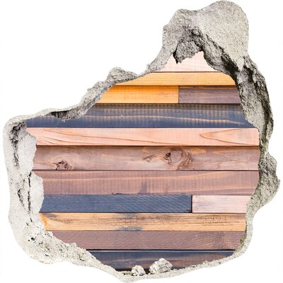 Nálepka 3D diera samolepiaca Drevená stena cez dieru