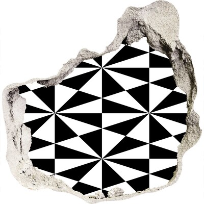 Nálepka fototapeta 3D na stenu Geometrické vzory v diere v stene