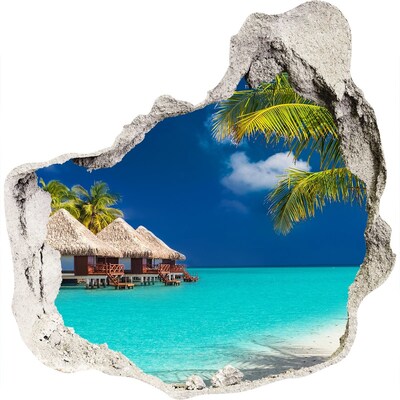 Samolepiaca diera na stenu Tropická oáza na vode