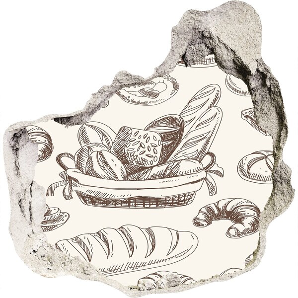 Nálepka fototapeta 3D výhľad Košík s chlebom