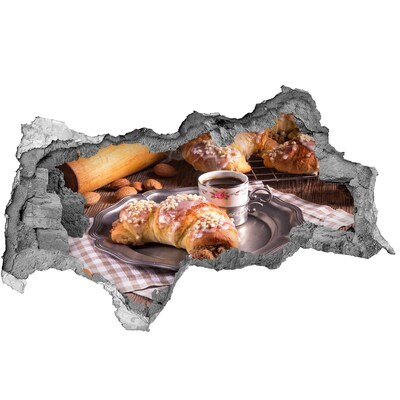 Samolepiaca diera nálepka Lahodné croissanty s kávou