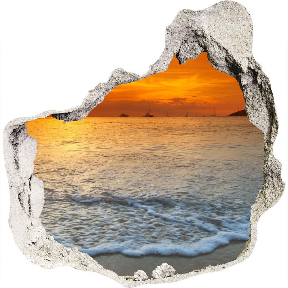 Nálepka 3D diera Sunset sea