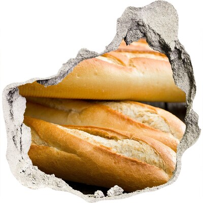 Diera 3D fototapety nálepka Čerstvé bagety v stene