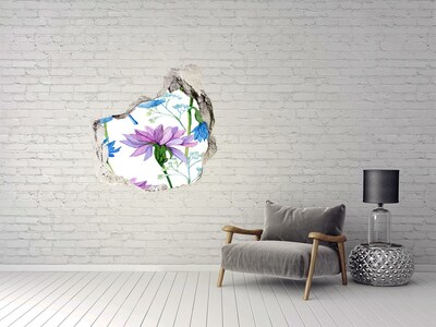 Samolepiaca diera na stenu Kvetinová maľba s dierou v stene