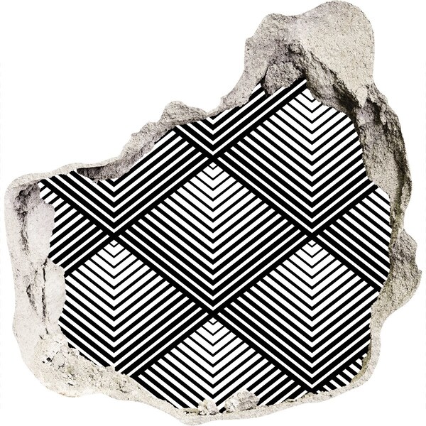 Díra 3D ve zdi nálepka Geometria v šrotu