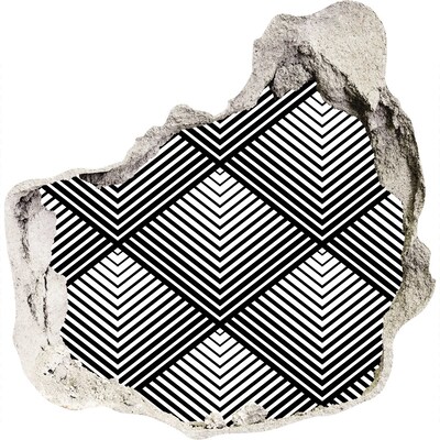 Díra 3D ve zdi nálepka Geometria v šrotu