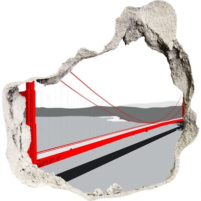 Nálepka 3D diera Most Golden Gate v Kalifornii