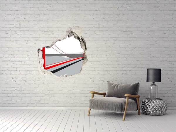 Nálepka 3D diera Most Golden Gate v Kalifornii