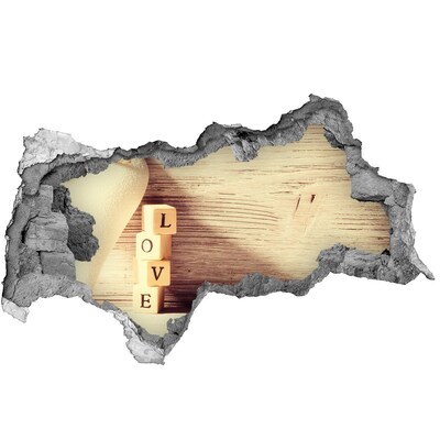 Diera 3D fototapety na stenu Láska v rozbitej stene