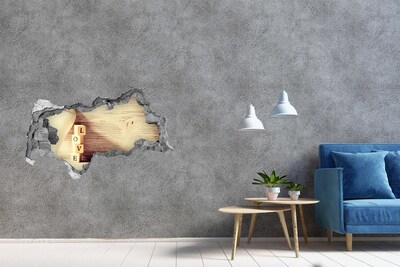 Diera 3D fototapety na stenu Láska v rozbitej stene