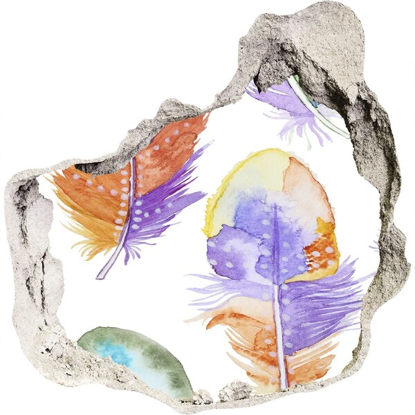 Fototapeta diera na stenu Farebné perie na pozadí steny