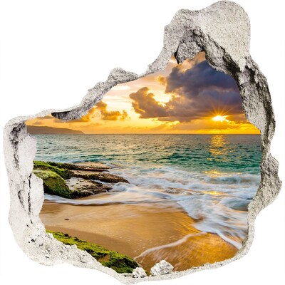 Fototapeta diera na stenu 3D Sunset sea