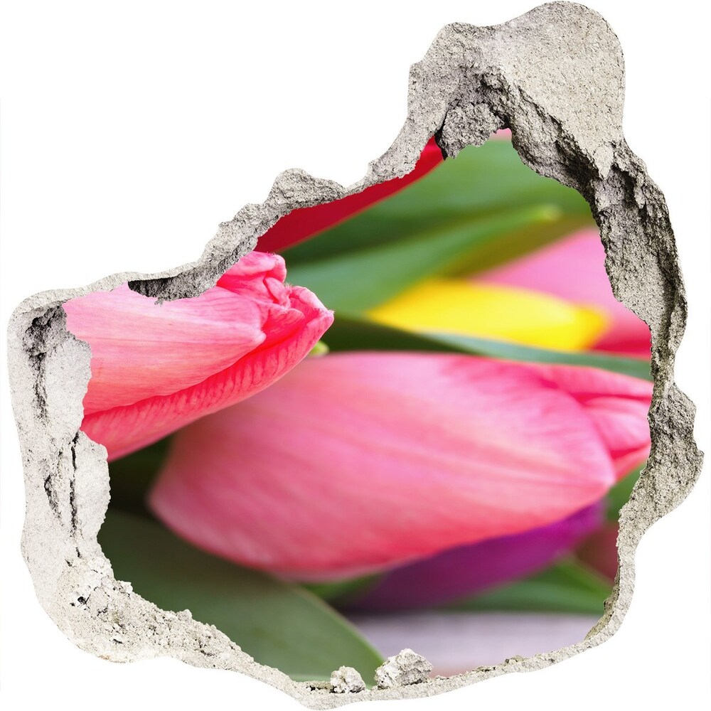 Fototapeta diera na stenu Farebné tulipány