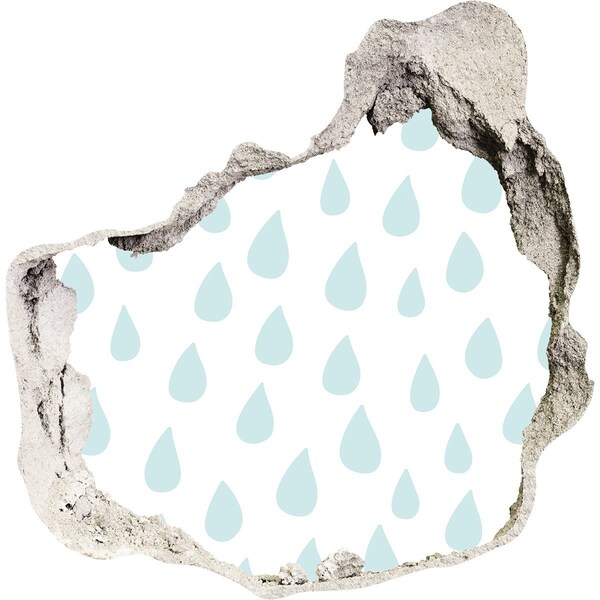 Nálepka diera na stenu betón Dažďové kvapky za múrom