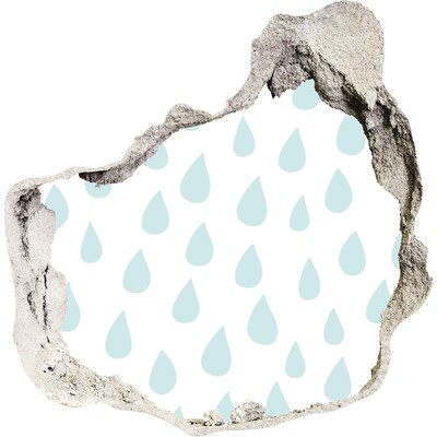 Nálepka diera na stenu betón Dažďové kvapky za múrom