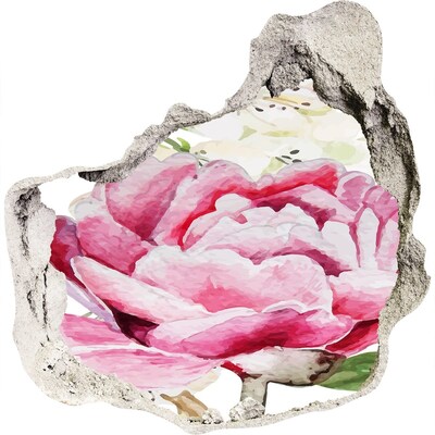 Samolepiaca diera nálepka Kvetinová krajina s dierou v stene