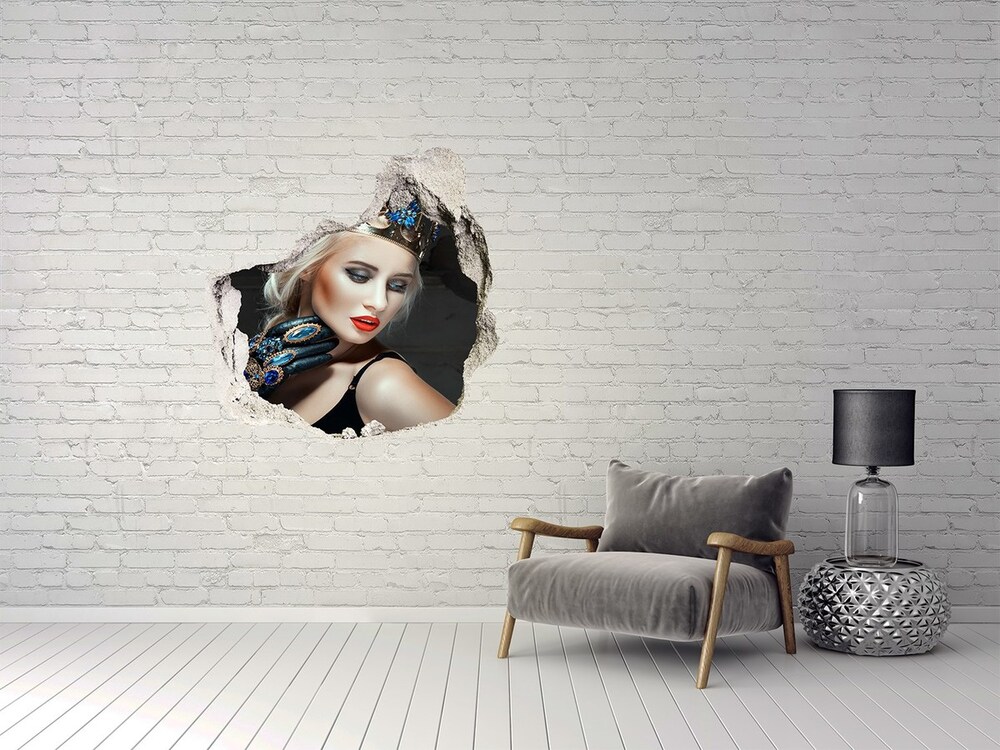 Fototapeta diera na stenu 3D Žena v korune